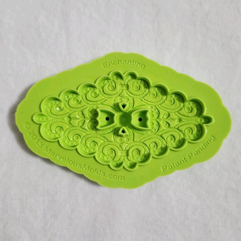 Marvelous Molds Enchanting Brooch Silicone Mold Fondant Gumpaste Jewelry Buckle
