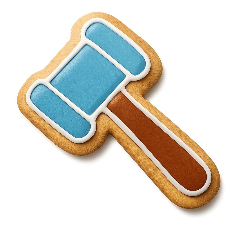 Oversized Gavel Cookie Cutter & Stamp, Fondant & Clay - 4x3 gallery