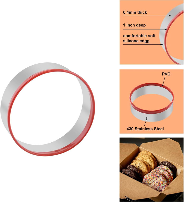 4Pcs round Cookie Cutter Set, Small Circle Cookie Cutter Size 1", 1.4", 2",3", S gallery
