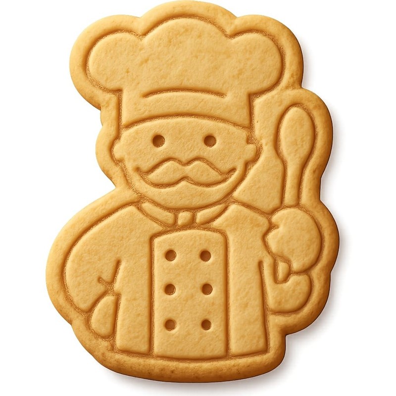 Classic Chef Cookie Cutter & Stamp, Fondant & Clay – 3.1×4″