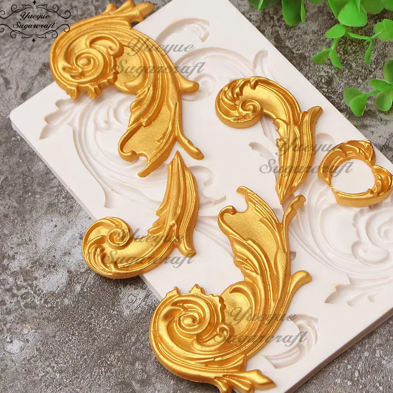 European Baroque Scroll Silicone Mold Fondant Sugarcraft Cake Decor Tool