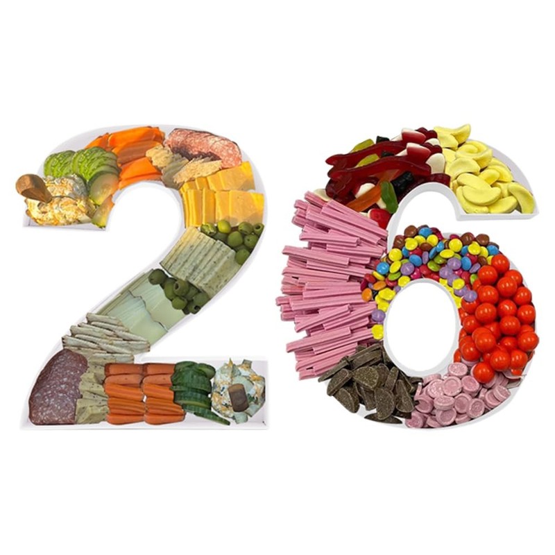 15 Inch Cardboard Fillable Number 26 Shape Box Food Charcuterie Board Tray