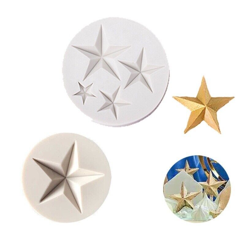 Chocolate Sugarcraft Baking Stars Fondant Mold Cake Sky Decor 3D Silicone Mould gallery