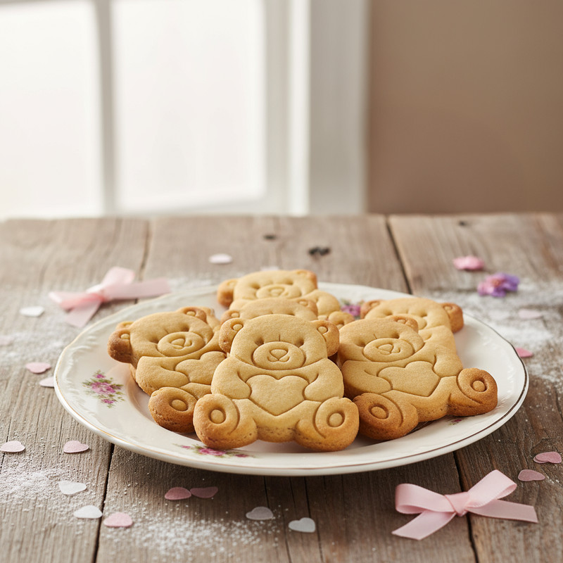 Teddy Bear with Heart Cookie Cutter - baby shower valentines day wedding love gallery