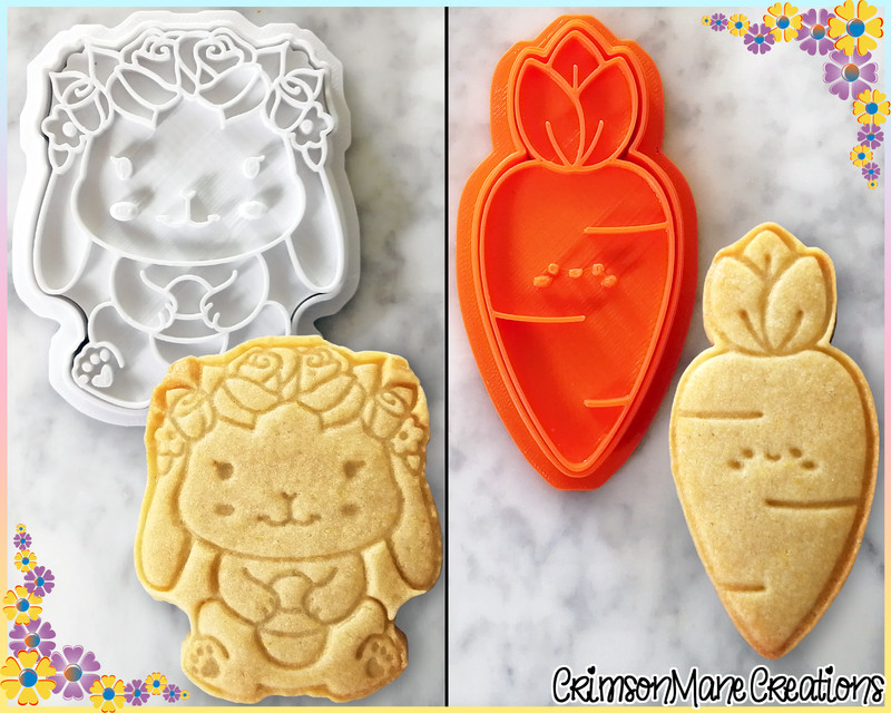 Easter Bunny Cookie Cutter Set Carrot Cute Rabbit Biscuit Baking Fondant Tool