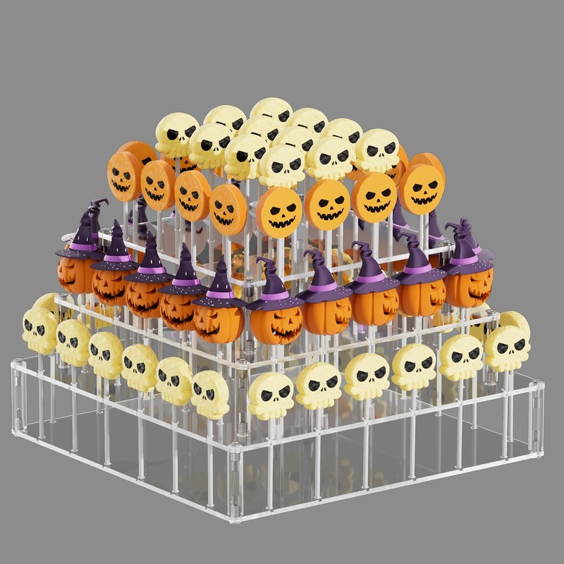 3 Tier Square Cake Pop Stand, 72 Holes, Lollipop Holder, Dessert Display, Party