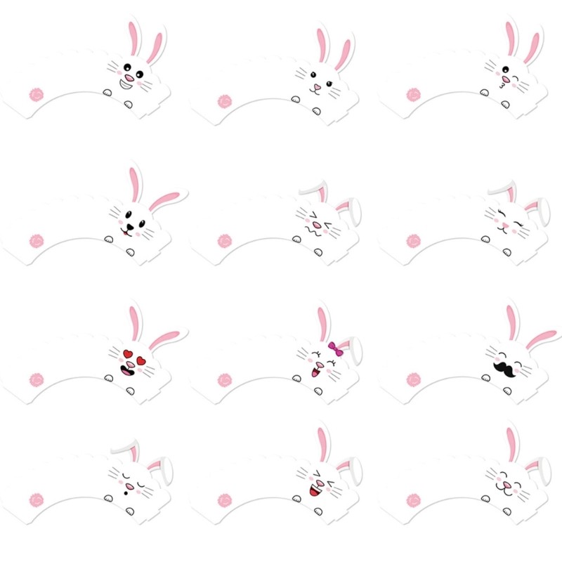 Pack of 120 Elegant Rabbit Cupcake Wrappers for Easters Baby Showers Cake Decors gallery