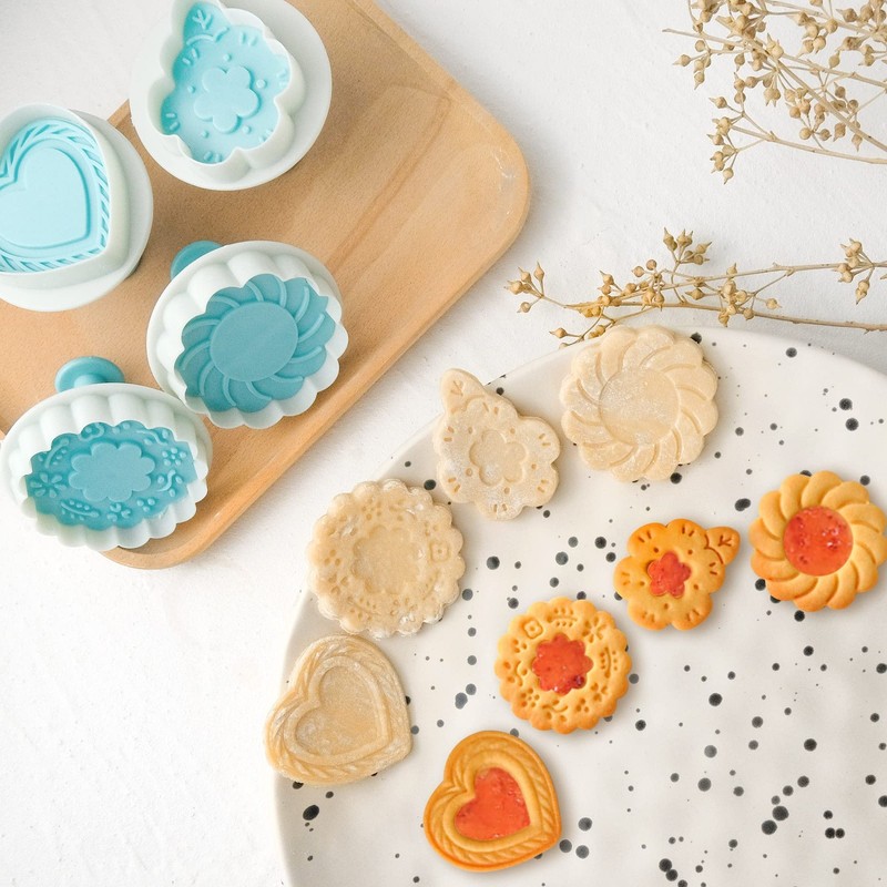 Cookie Stamps Set of 4, Cookie Press Mold, Decorating Supplies for DIY Baking... gallery
