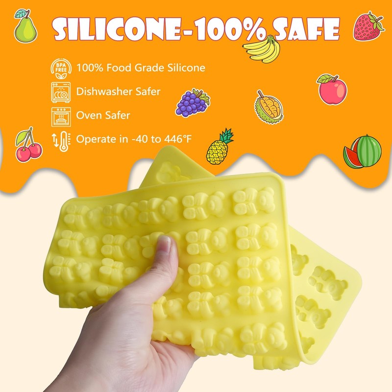 Gummy Bear Molds Silicone 37PCS Set,Nonstick Candy Mold Including Worm,Bear, ... gallery