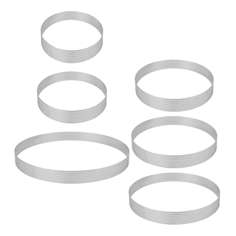 12 Pcs Round Cake Rings Stainless Steel Perforated Tart Molds For Baking