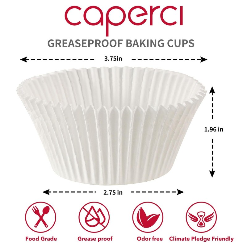Jumbo Cupcake Liners White Muffin Baking Cups 300Count, No Smell, Food Grade,... gallery