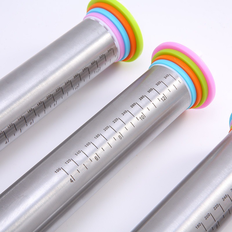 1 PC Adjustable Non Stick Rolling Pin 430 Stainless Steel With Thickness Rings gallery