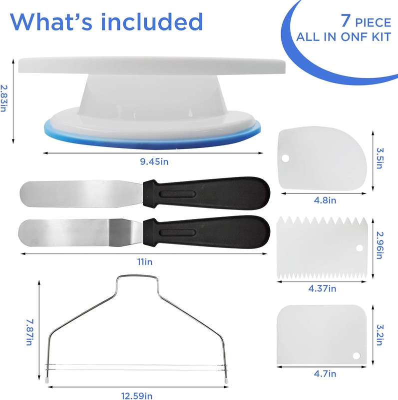 11 Inch Non Slip Cake Turntable for Decorating,Rotating Cake Stand gallery