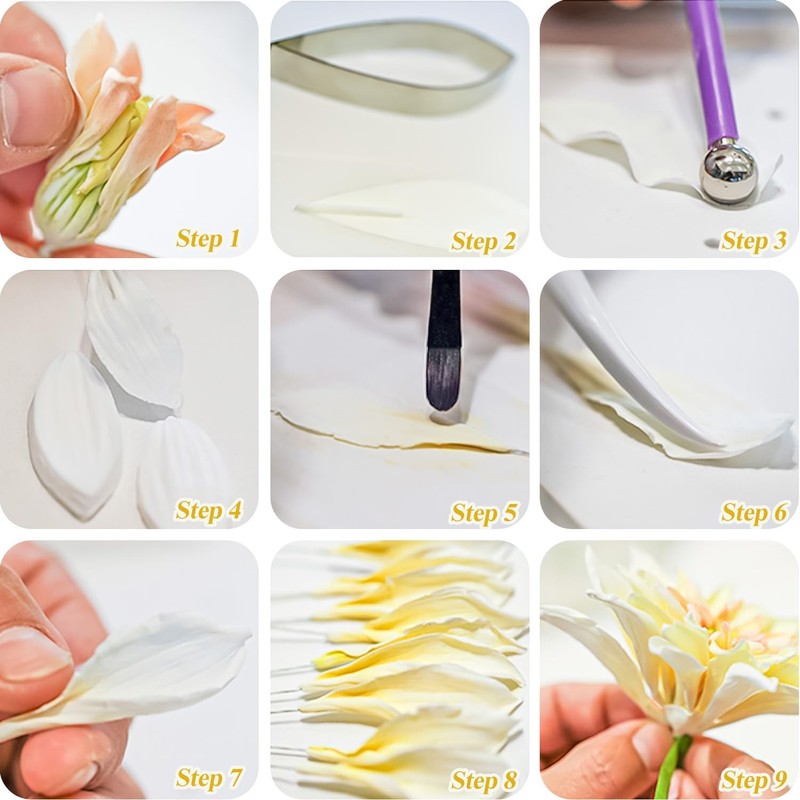 Dahlia Sugar Flower Veining Molds Fondant Cutters Gumpaste Cake Craft Tools(1... gallery