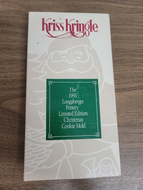 Longaberger Pottery 1991 Kris Kringle Christmas Cookie Mold Limited Edition