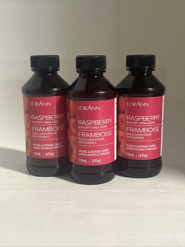3x Lorann Bakery Emulsions Natural & Artificial Flavor 4oz Raspberry Exp 1/27