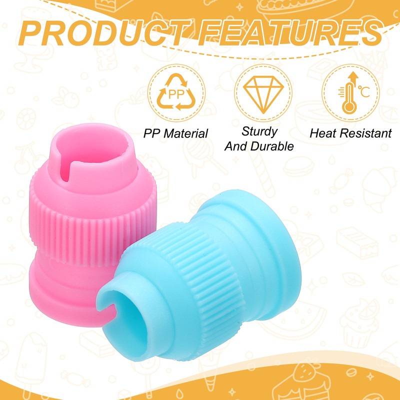 6 Pcs Piping Tip Coupler, Medium Couplers Icing Frosting Piping Bag Tool, White gallery