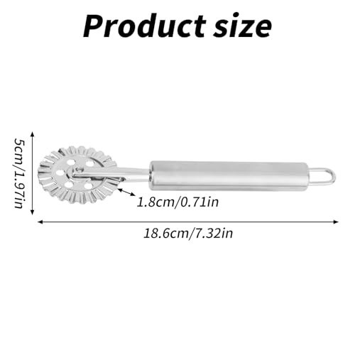Pastry Wheel Cutter, Stainless Steel Fluted Pasta Crimping Wheel Dough Crimper gallery