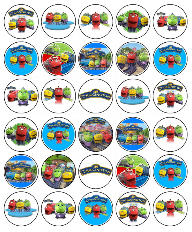 Chuggington Edible Wafer Cupcake Toppers Birthday Cake Decorations (2 Sizes)