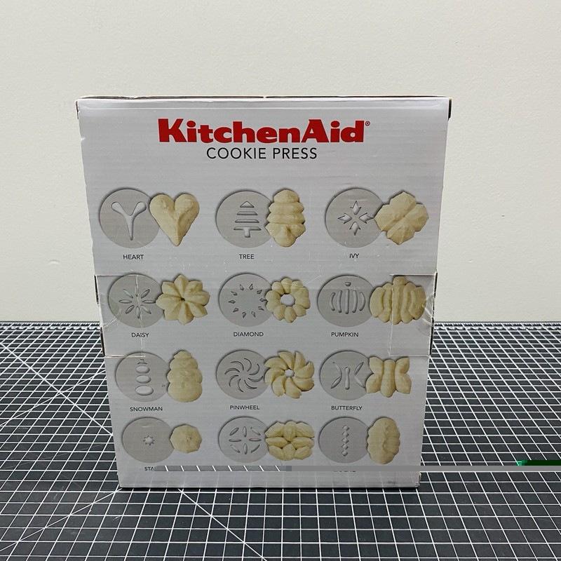 KitchenAid Gourmet Cookie Press Set Stainless Steel/Black 12 Discs New In Box gallery