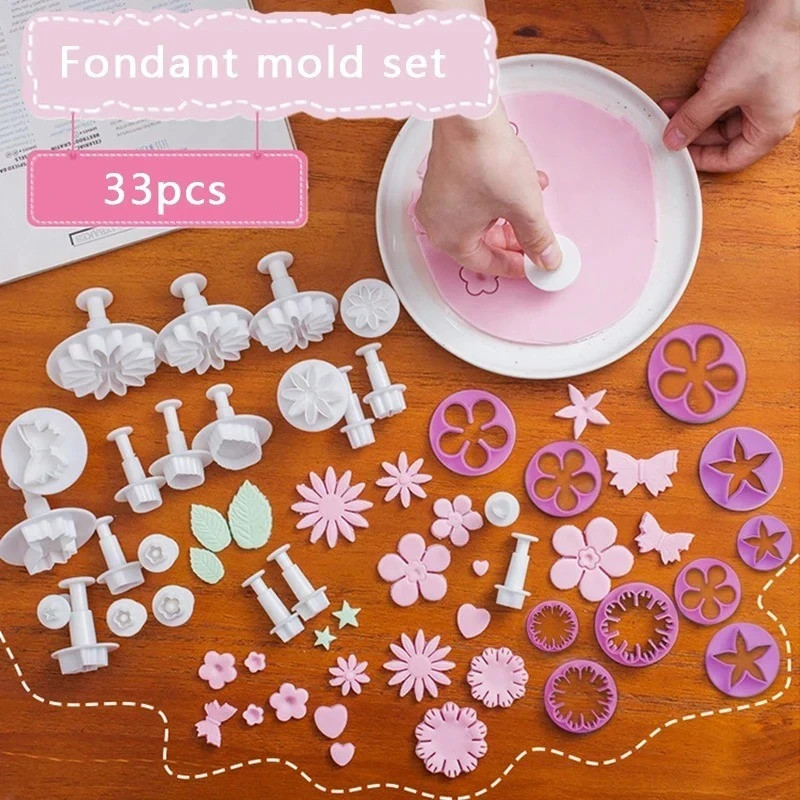 33 Pcs Fondant Mold Set / Cookie / Flower / Confectionery Accessories gallery