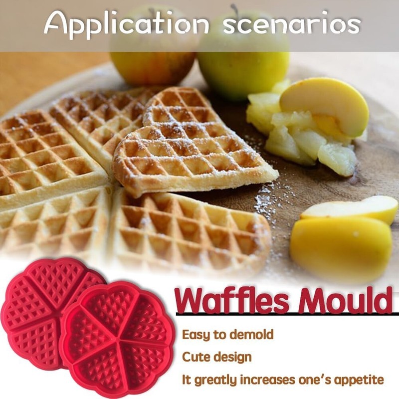 Waffle Mold Nonstick Silicone Mold heart-shaped Mold for Making Waffles gallery