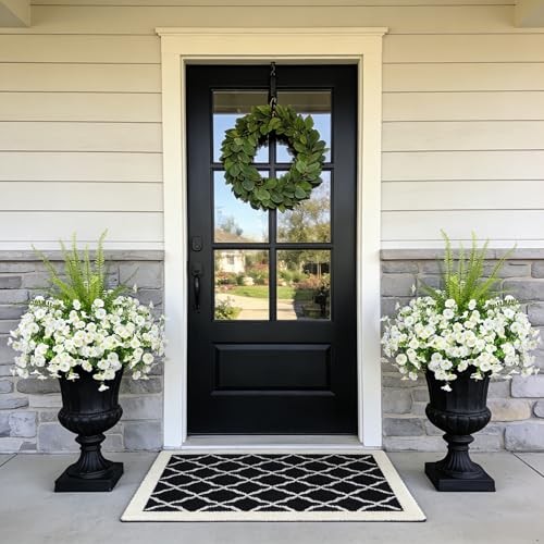 Artificial Flowers for Outdoors Faux 2 Color Mixed (12 White,1 Tall Fern) gallery