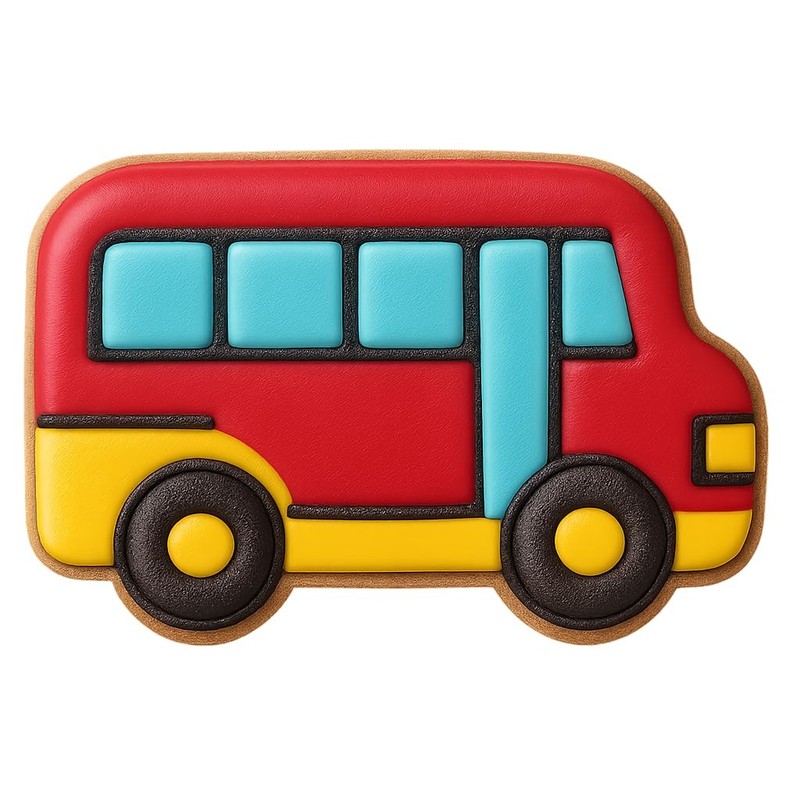 Passenger Shuttle Bus Cookie Cutter & Stamp - 4x2.7" Fun Baking Tool gallery