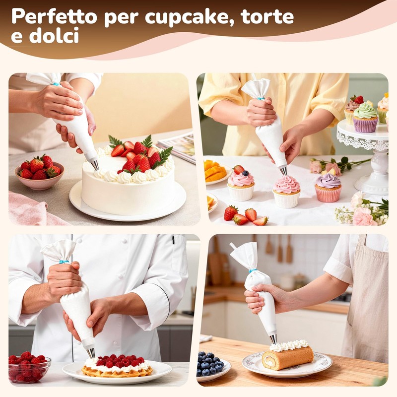 2 Reusable Piping Bags and Tips Set - 16 Inch Pastry Bags for Cake Decorating... gallery