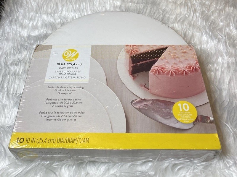 Wilton 10 inch Cake Circles Greaseproof Cardboard 10 Pack For 8-9in Cakes NEW
