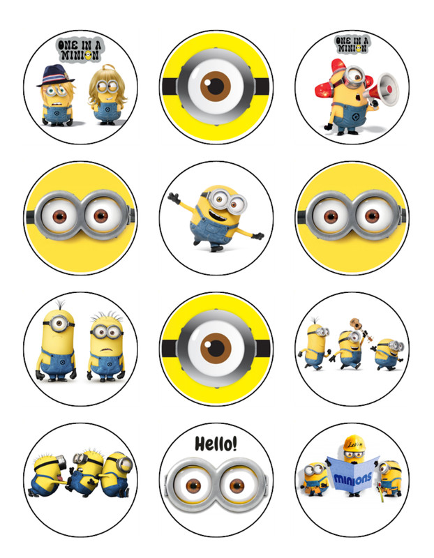 Minions Edible Cake Toppers Icing Birthday Cake & Cupcake Decorations (4 Sizes) gallery