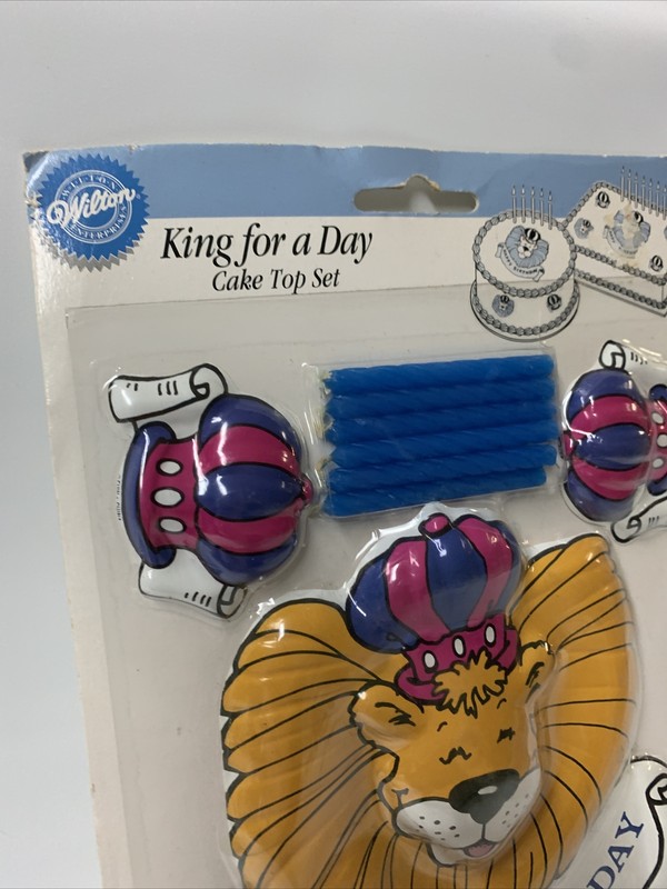 Vintage Wilton King for a Day Cake Top Set 1991 Happy Birthday NOS gallery