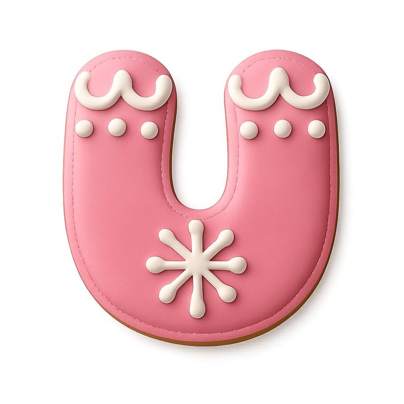 Bubble Style Letter 4" Classic U Cookie Cutter & Stamp, Fondant & Clay - 4x4" gallery
