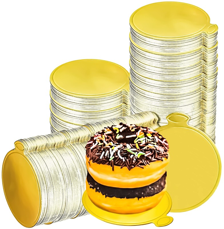 200 Pcs Round Golden Cardboard, 3.5 Inch Round Mini Cake Boards, Mousse Cake …