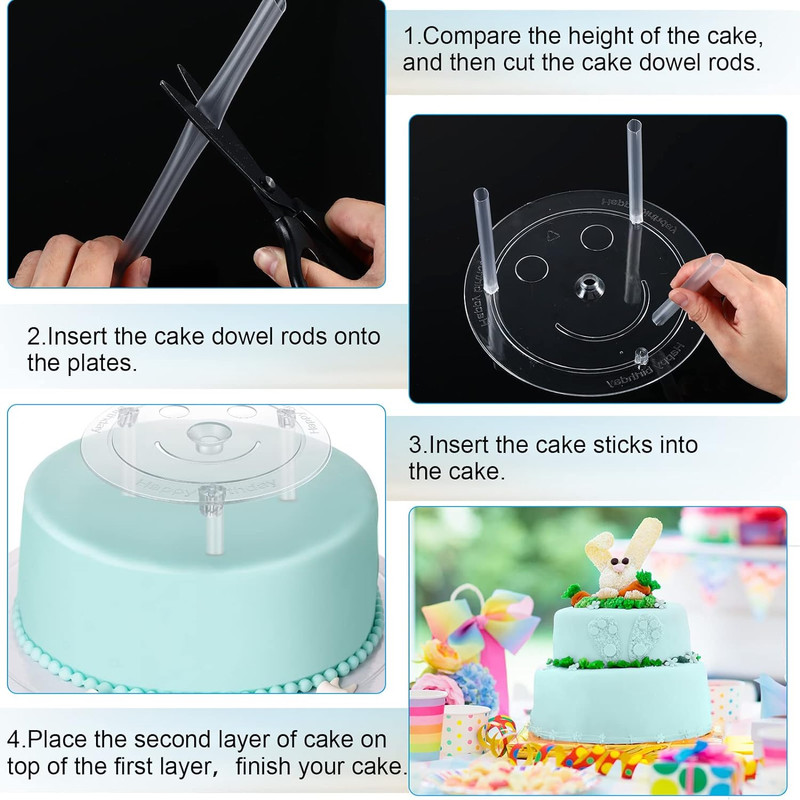 40 Pieces Plastic Cake Dowel Rods Set 20 White Cake Sticks Support Rods, 5 Cake gallery