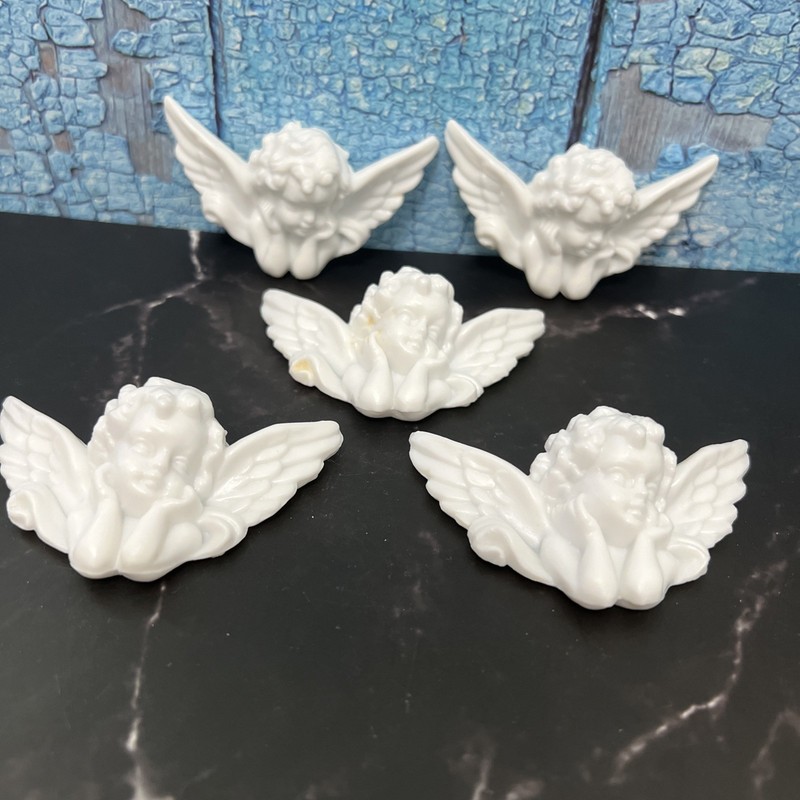 Set Of 5 Wilton Chicago 1973 Vintage Cake Topper Angel Cherub made In Hong Kong