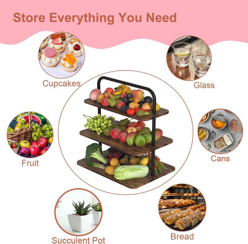 Cupcake Stand, 3-Tier Dessert Stand for 52 Cupcakes, Wood & Metal Tower Display gallery
