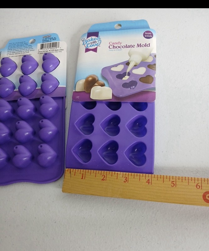 Baked With Love Non Stick Candy Chocolate Mold Heart Shaped, Set of 2 -15 Cavity gallery