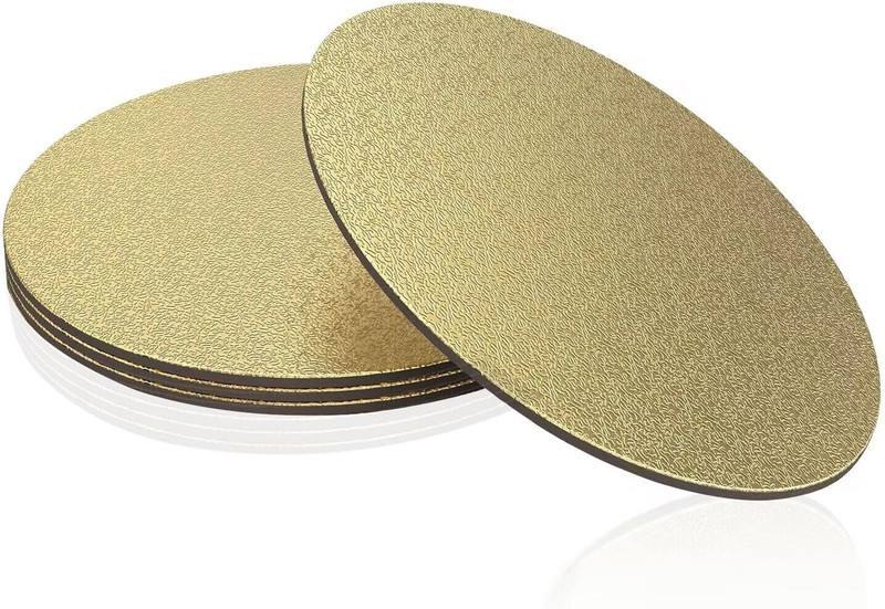 4 Pack 10 Inch round Cake Boards - Gold, Perfect for Wedding, Birthday, Dessert, gallery