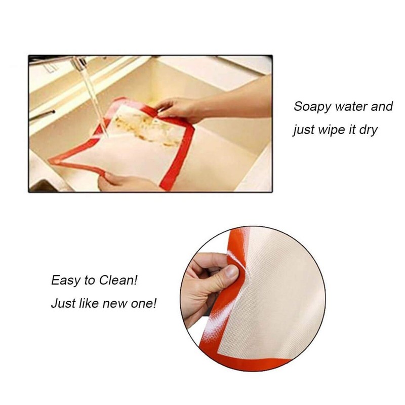 2x Premium Silicone Baking Mat Half Sheet Nonstick Pastry Mat Oven Safe 480°F gallery