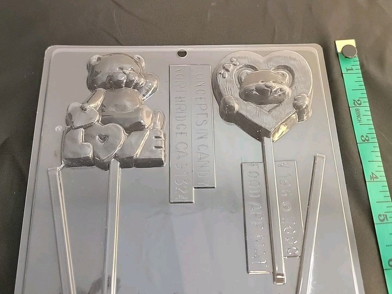 Concepts In Candy VALENTINES DAY Love Heart Teddy Bear Chocolate Lollipop Mold gallery