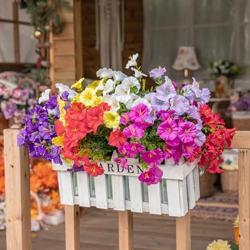 Artificial Flowers for Outdoors, 12 Bundles UV Resistant Faux Silk Morning gallery