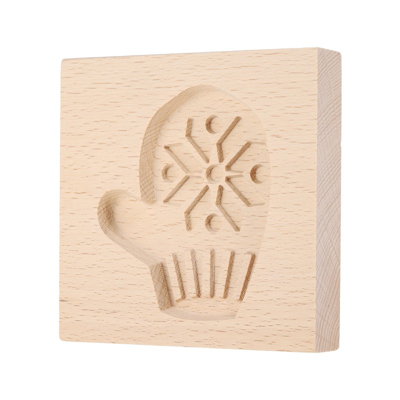 Cookie Stamp, Wooden Cookie Biscuit Cutter (Gloves)