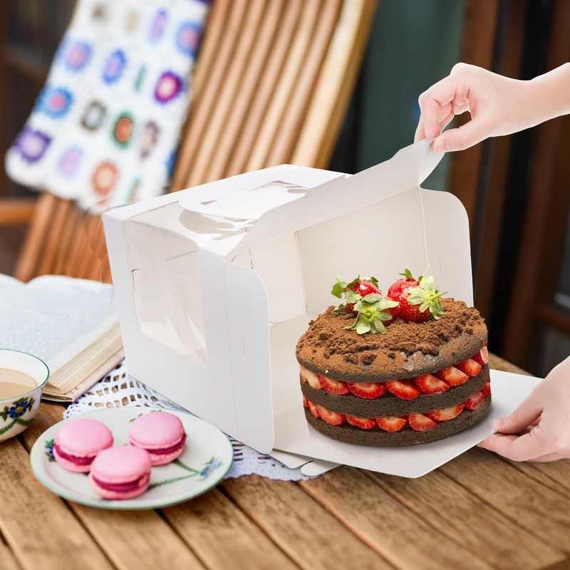 40 Pack Cake Boxes with Boards (20 Boxes + 20 Boards), 8 x 8 x 5.5 Inch Baker... gallery