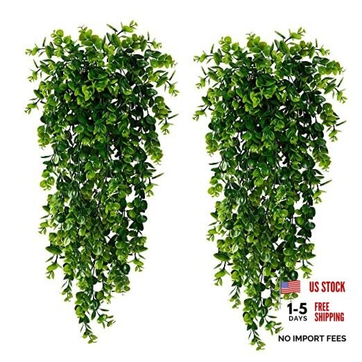 4 Pack Artificial Hanging Plants Fake Hanging Plant Faux Hanging 4Pcs