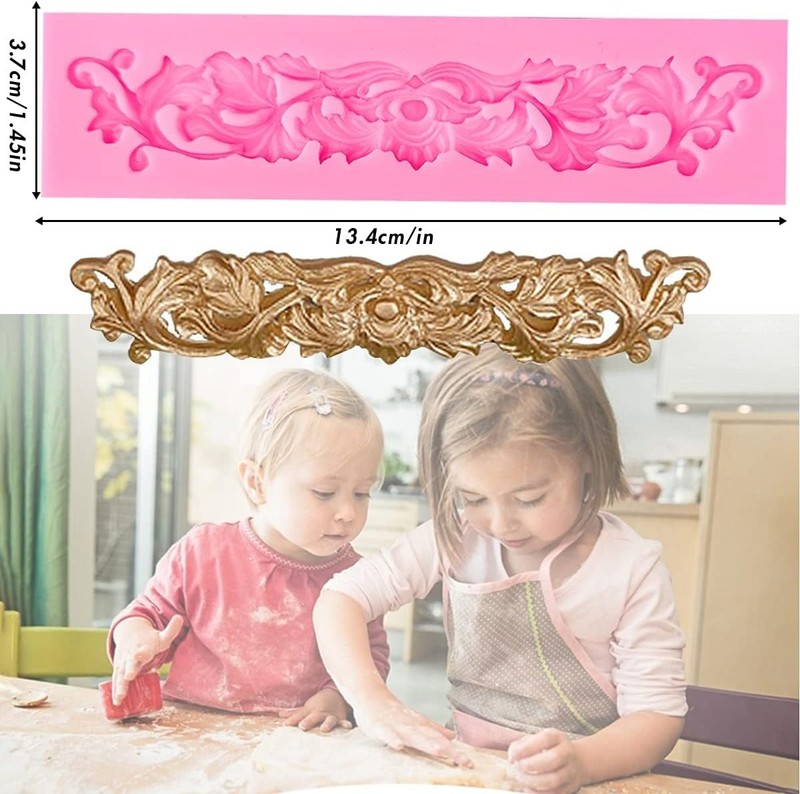 5-Piece Baroque Style Silicone Molds for Elegant Cake & Craft Decorations gallery