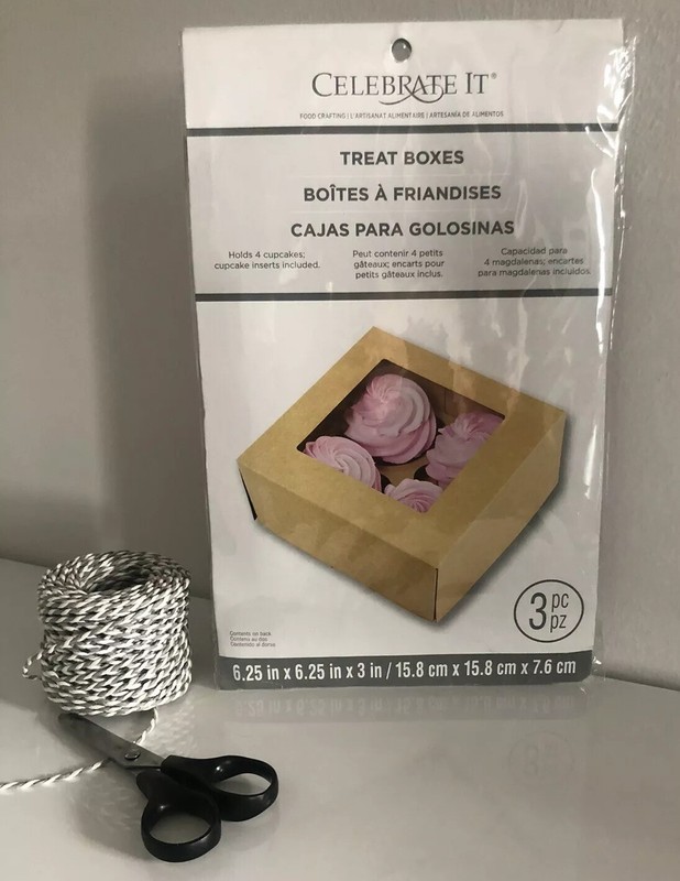Celebrate It Treat Gift Box Craft 3-Pk w Display Window Baked Goods Cupcakes NEW