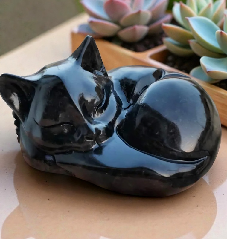 3.2 in Large sleeping cat Resin mold silicone mold 0-9950