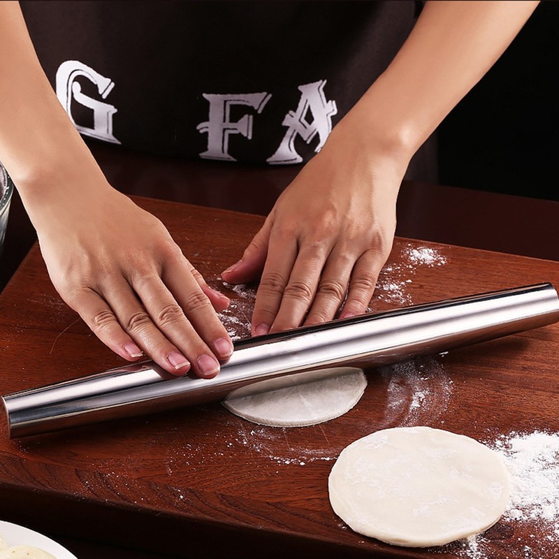 304 Stainless Steel Pointed Roller Baking Rolling Pin Household Nonstick gallery