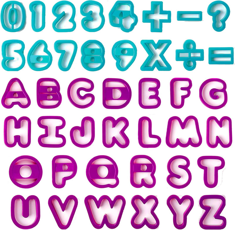 42 Pcs Letter And Number Cookie Cutters,with Dough Alphabet,Numbers,Mathematical gallery